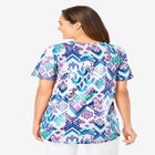 Short-Sleeve V-Neck Shirred Tee image number null