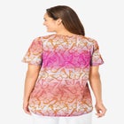 Short-Sleeve V-Neck Shirred Tee image number null