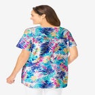 Short-Sleeve V-Neck Shirred Tee image number null