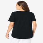 Short-Sleeve V-Neck Shirred Tee image number null