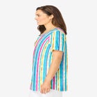 Short-Sleeve V-Neck Shirred Tee image number null