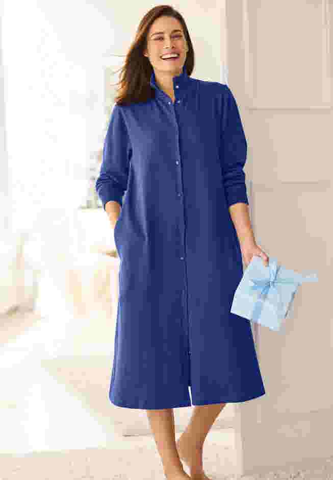 Only Necessities® Fleece Snap-Front Robe image number 3