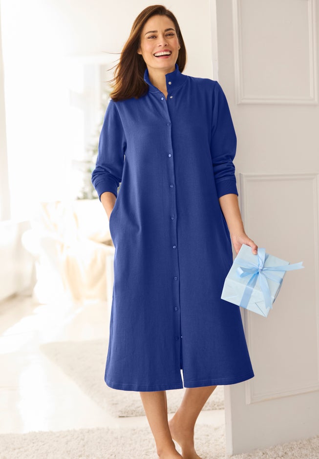 Only Necessities® Fleece Snap-Front Robe image number 3