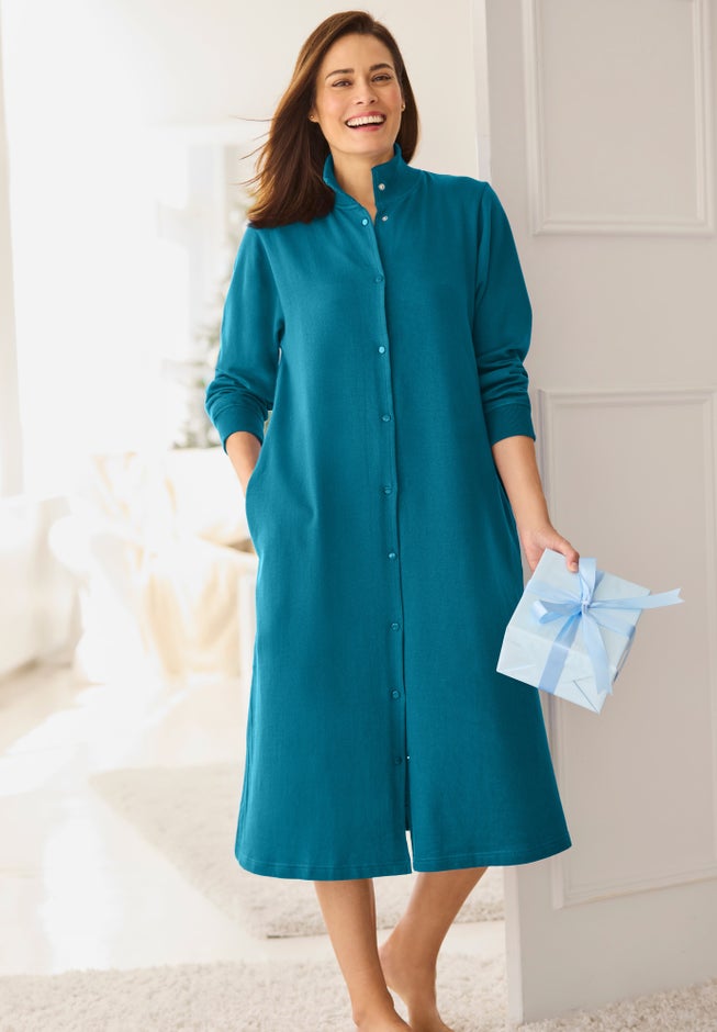 Only Necessities® Fleece Snap-Front Robe image number 0