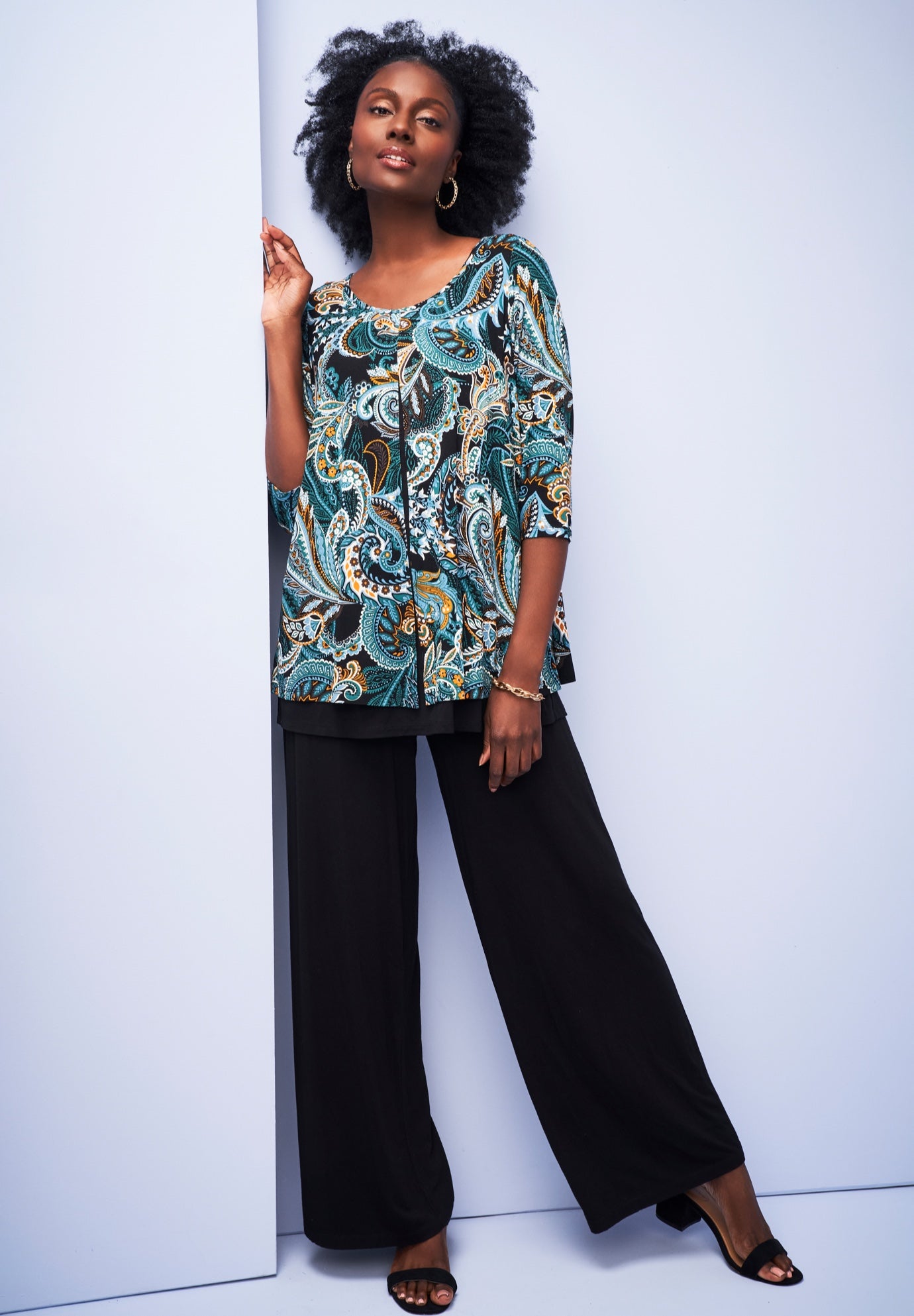 Crew Neck Double Layered Tunic image number 1