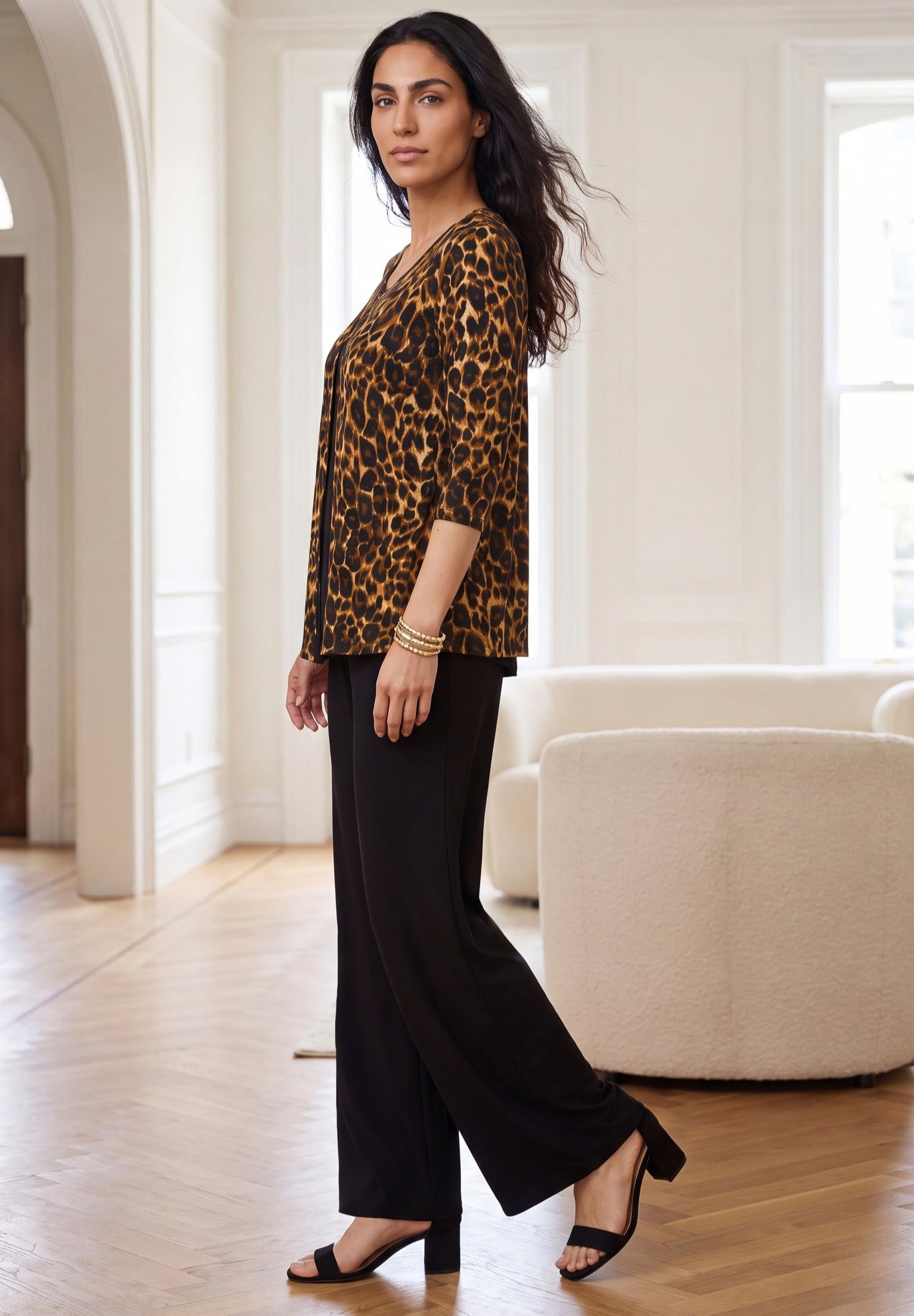 Crew Neck Double Layered Tunic image number 2