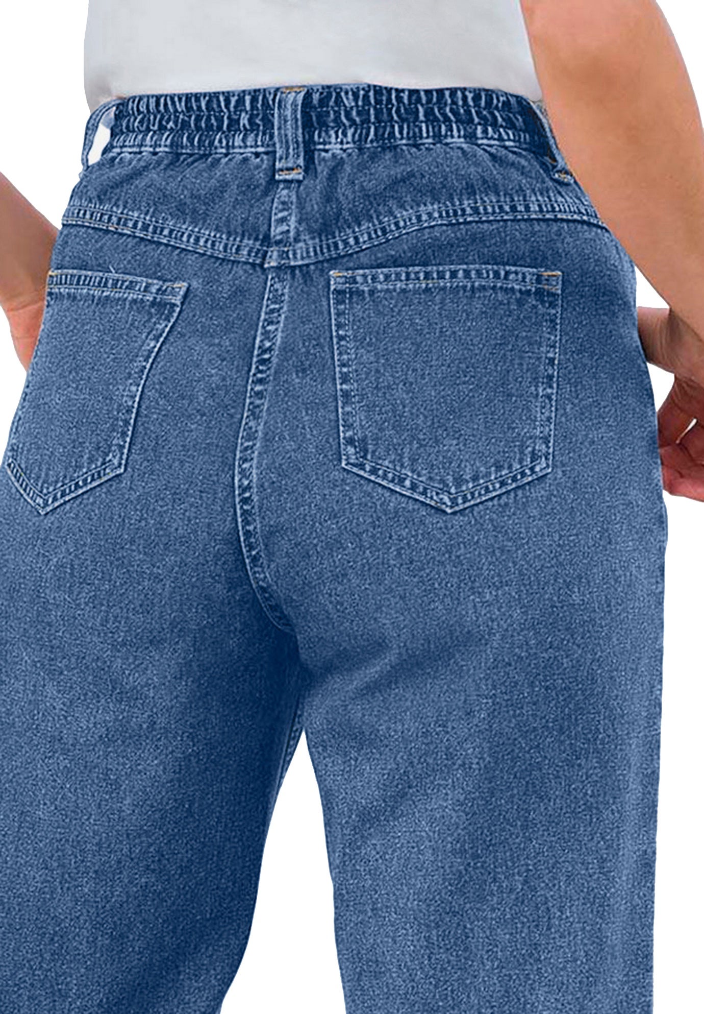 Perfect 5-Pocket Back-Elastic Denim Capri image number 2