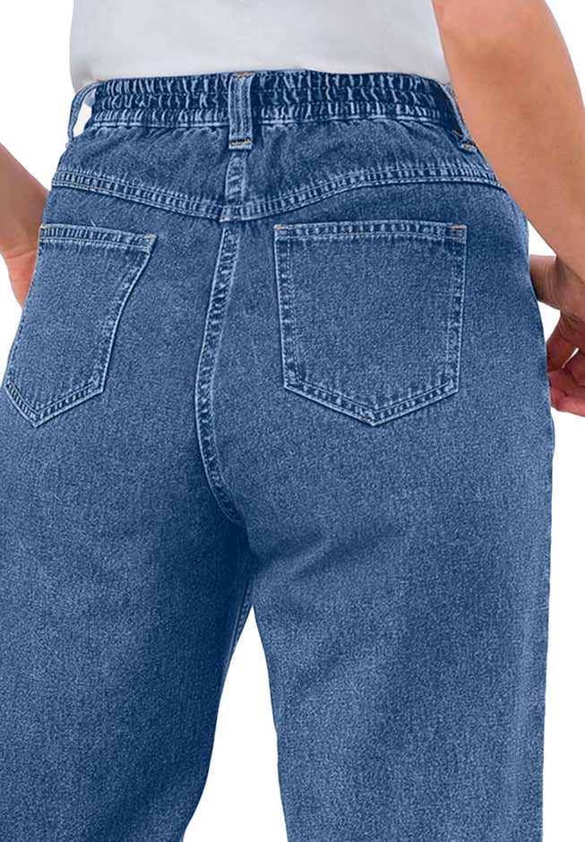 Perfect 5-Pocket Back-Elastic Denim Capri image number 3