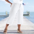 Perfect 5-Pocket Back-Elastic Denim Capri image number null