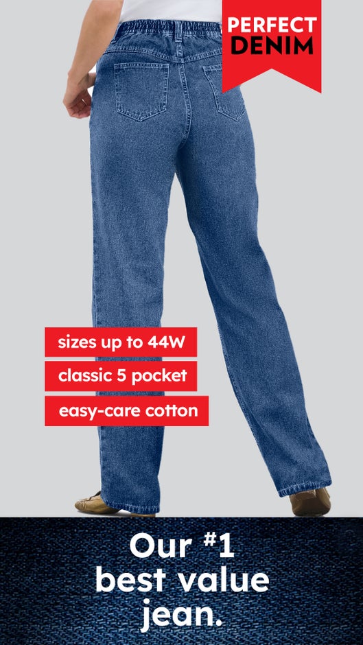 Perfect 5-Pocket Back-Elastic Denim Capri image number 2