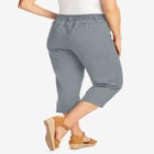 Perfect 5-Pocket Back-Elastic Denim Capri image number null