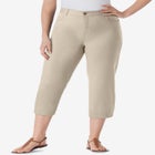 Perfect 5-Pocket Back-Elastic Denim Capri image number null