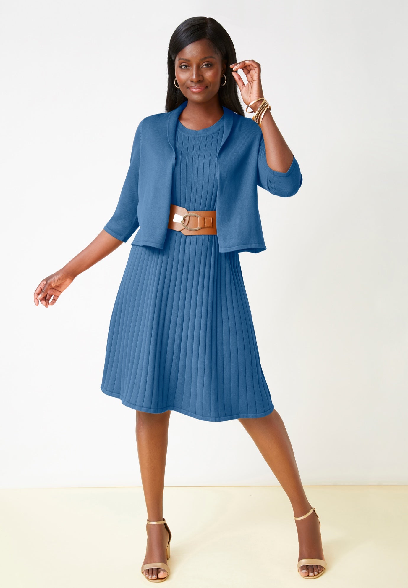 2-Piece Sweater Jacket Dress image number 0