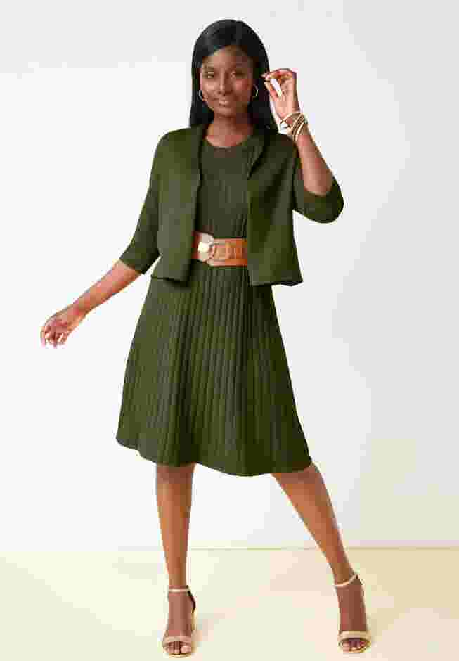 2-Piece Sweater Jacket Dress image number 0