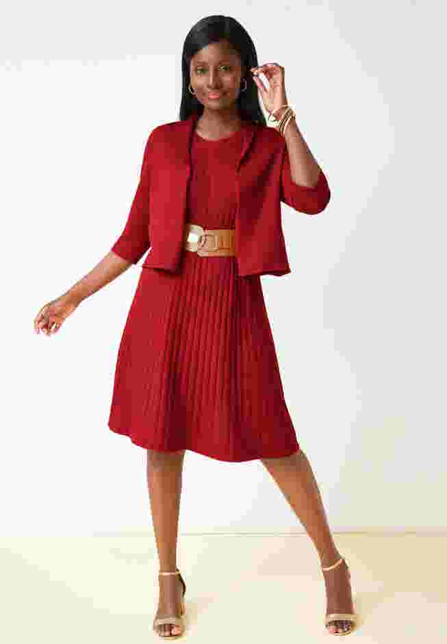 2-Piece Sweater Jacket Dress image number 0