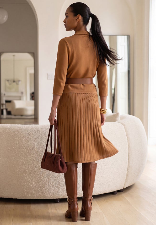 2-Piece Sweater Jacket Dress image number 1