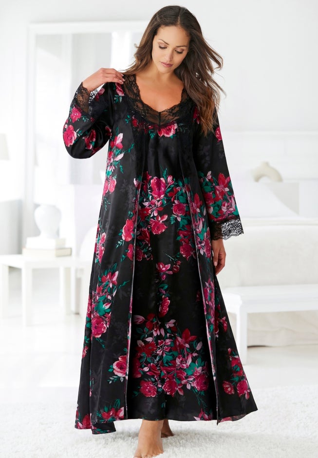 The Luxe Satin Long Peignoir Set image number 6