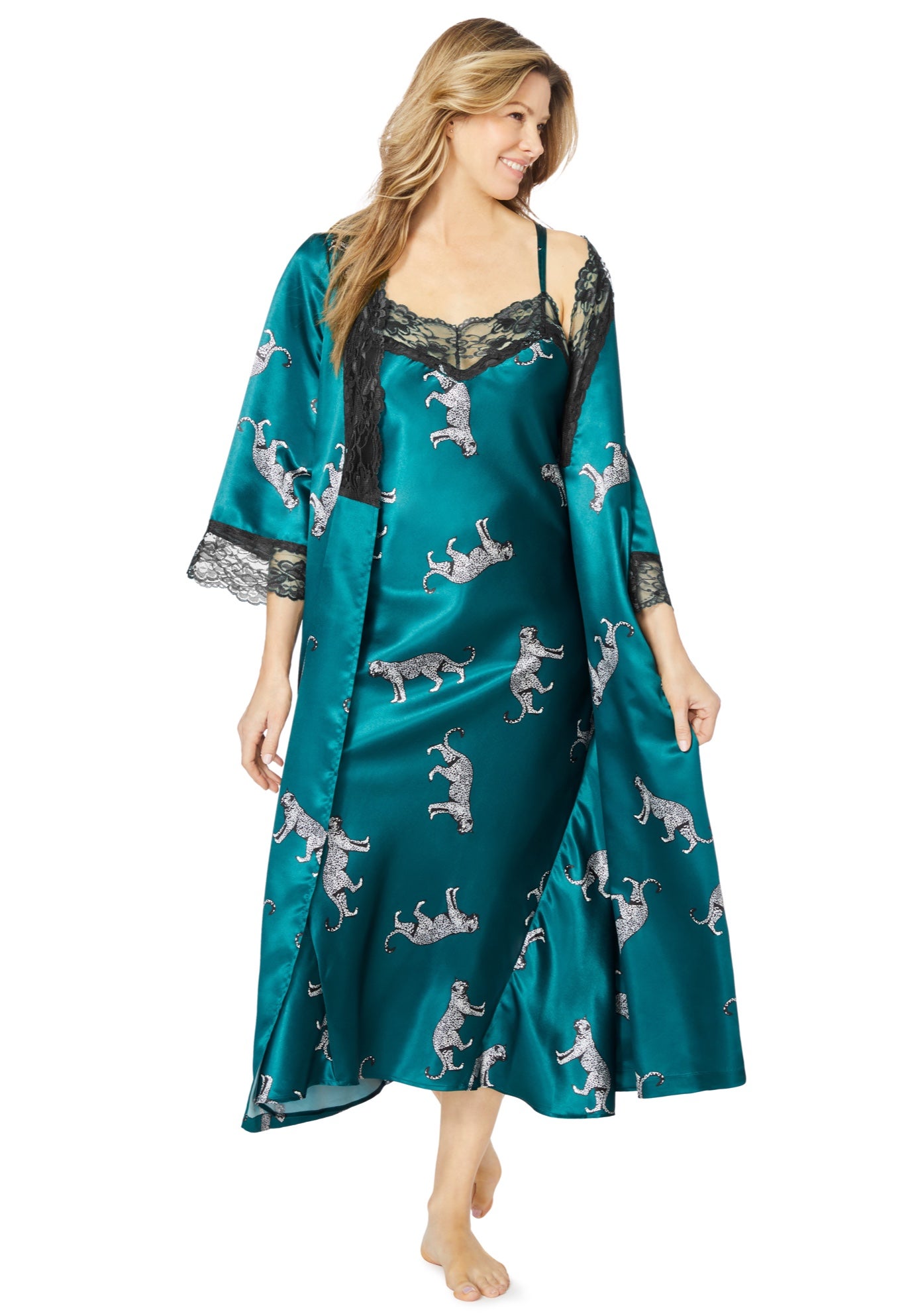 The Luxe Satin Long Peignoir Set image number 0