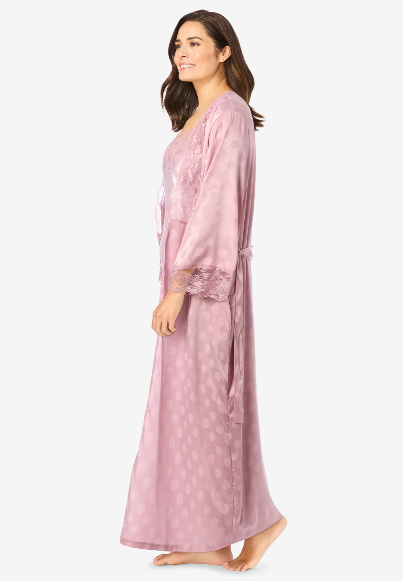 The Luxe Satin Long Peignoir Set image number 2