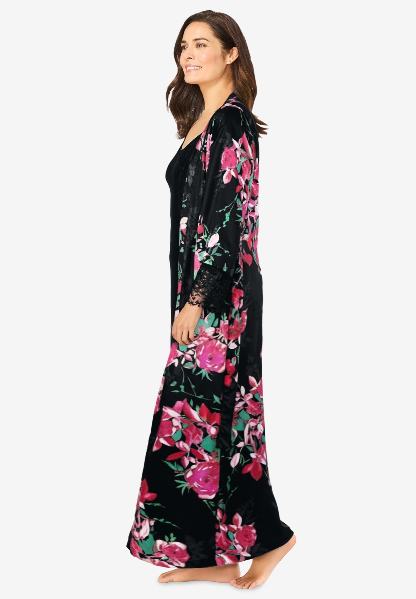 The Luxe Satin Long Peignoir Set image number 2