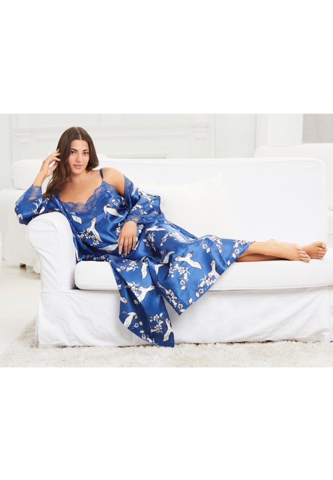 The Luxe Satin Long Peignoir Set image number 5