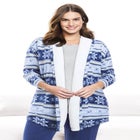 Sherpa Lined Collar Microfleece Bed Jacket  image number 4