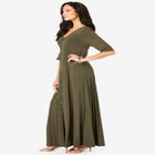 Button Front Heathered Dress image number null