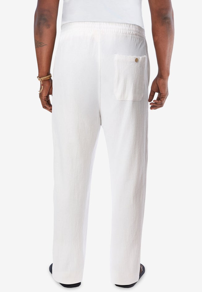 Elastic Waist Gauze Cotton Pants image number 3