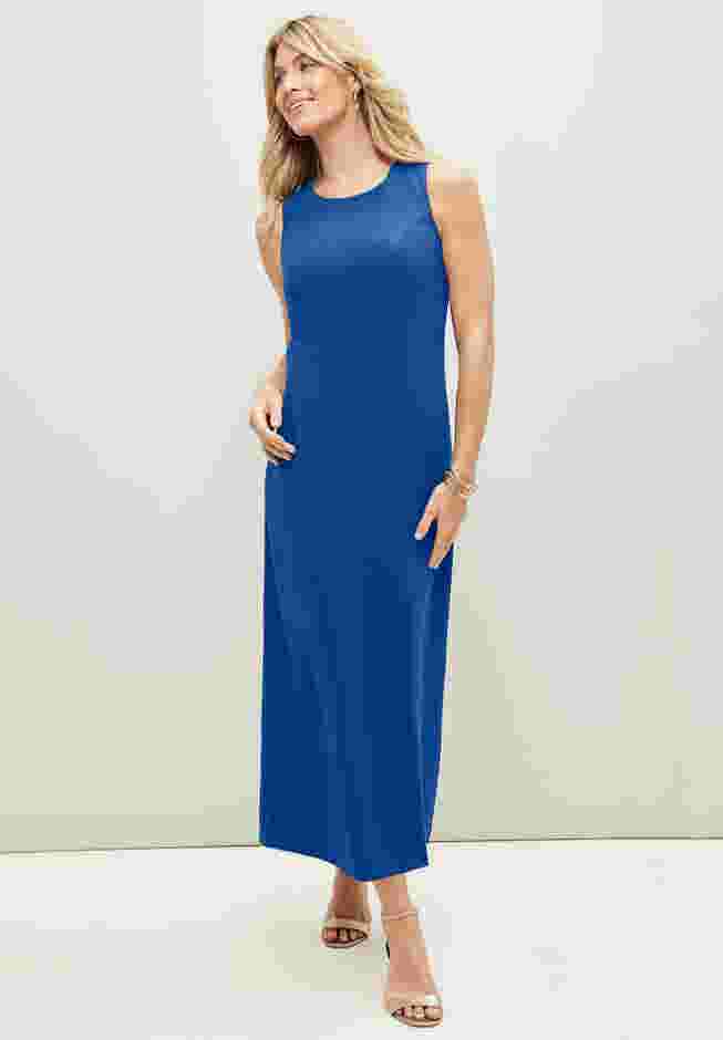 2-Piece Stretch Crepe Single-Breasted Maxi Jacket Dress image number 1