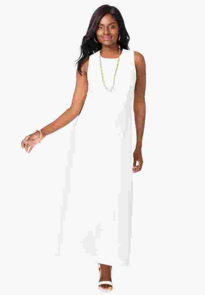 2-Piece Stretch Crepe Single-Breasted Maxi Jacket Dress image number 3