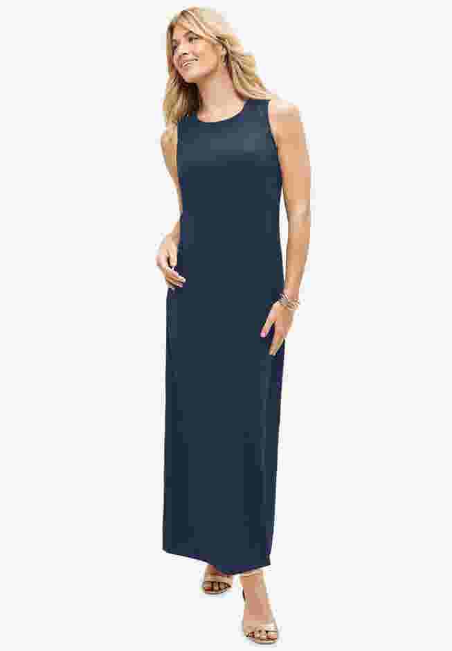 2-Piece Stretch Crepe Single-Breasted Maxi Jacket Dress image number 4
