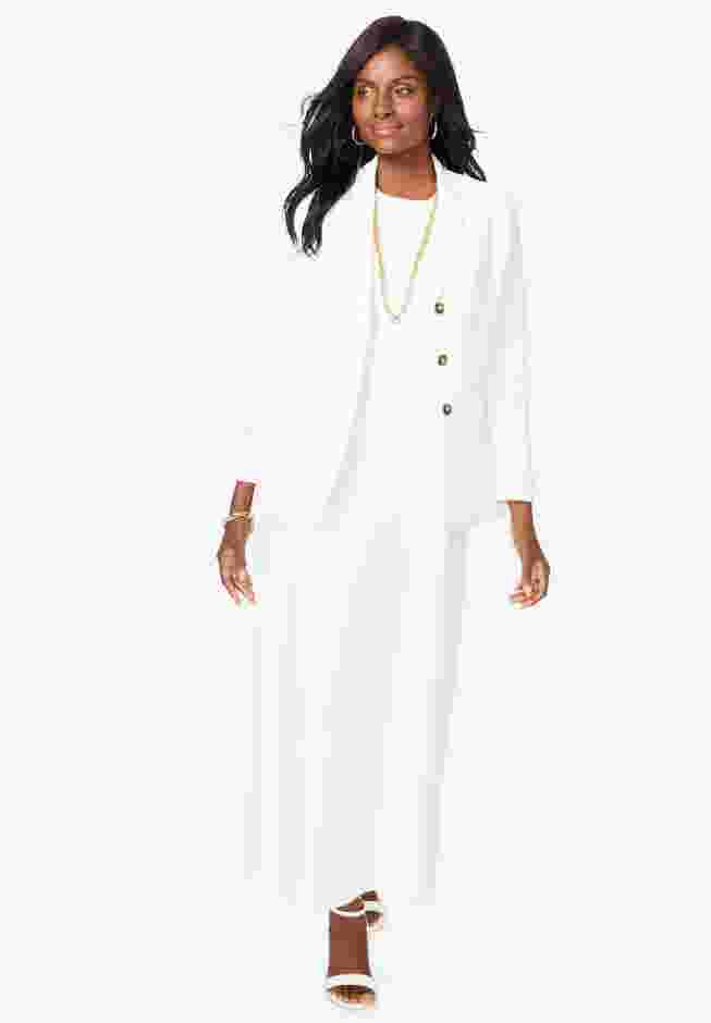 2-Piece Stretch Crepe Single-Breasted Maxi Jacket Dress image number 0