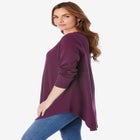 Plus Size Knit Thermal V Neck Swing Tunic &ndash; Long Sleeve image number null