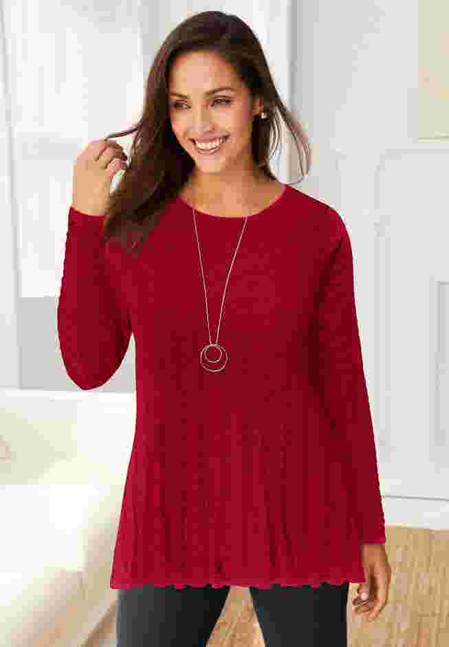 Chevron Fit & Flare Sweater image number 3