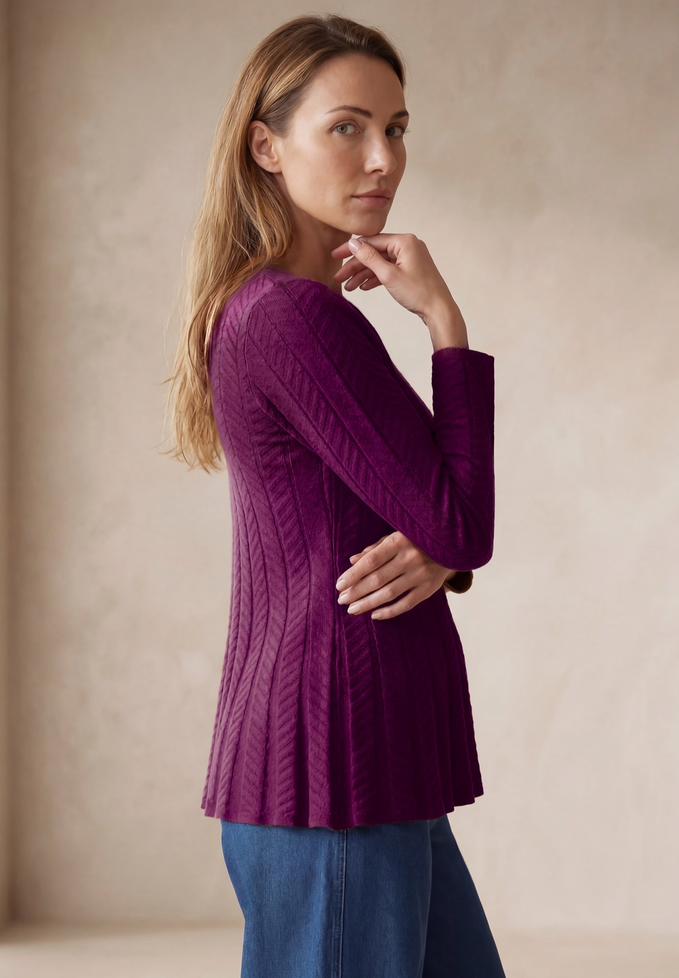 Chevron Fit & Flare Sweater image number 2
