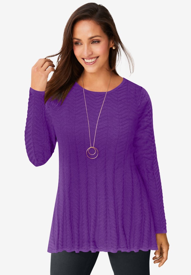 Chevron Fit & Flare Sweater image number 0