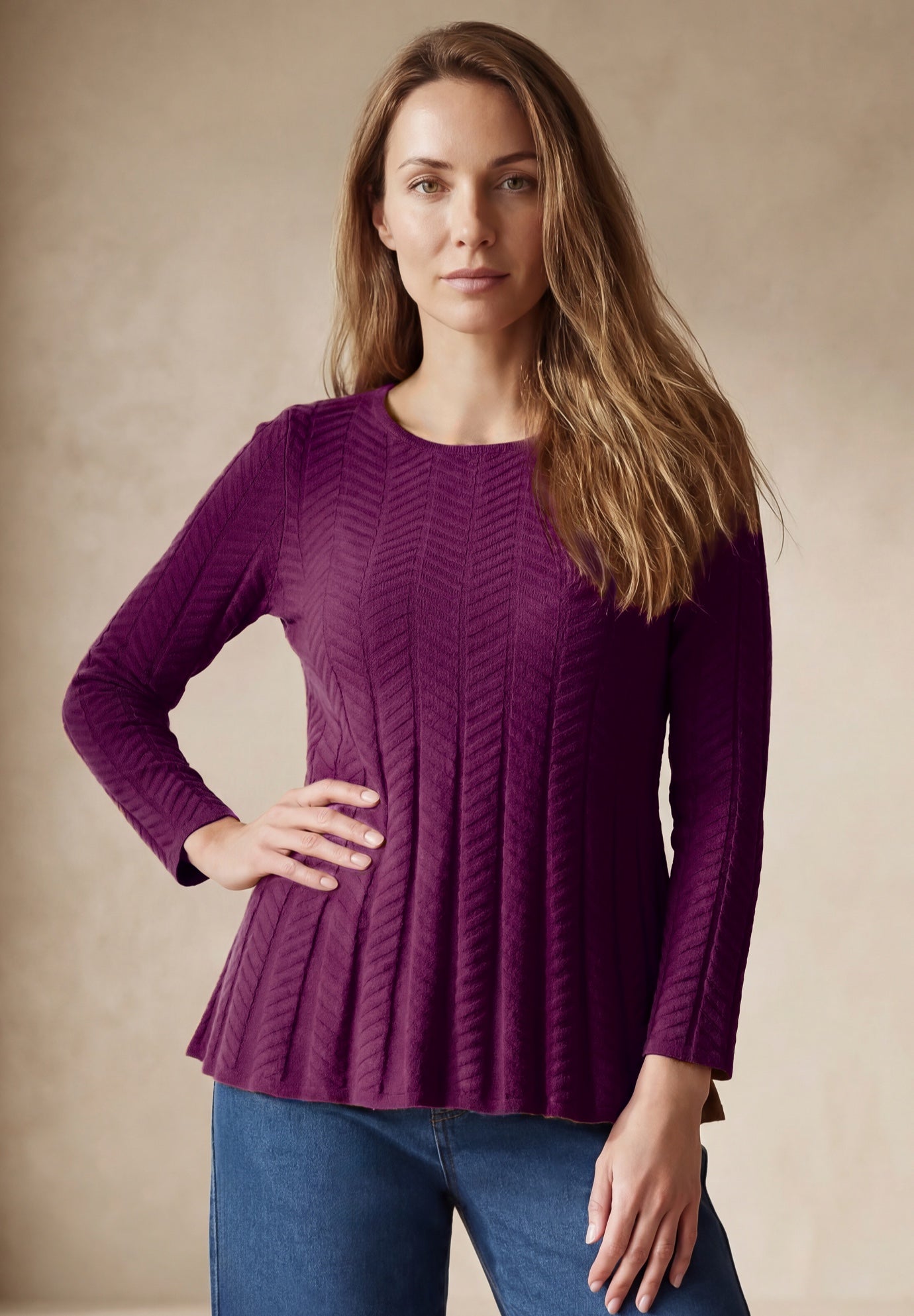 Chevron Fit & Flare Sweater image number 0