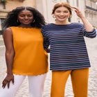 Sleeveless Scallop Boatneck Tee image number null