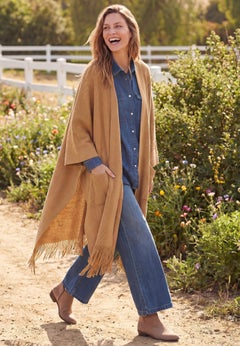Fringed Cape Sweater