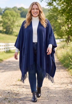 Fringed Cape Sweater