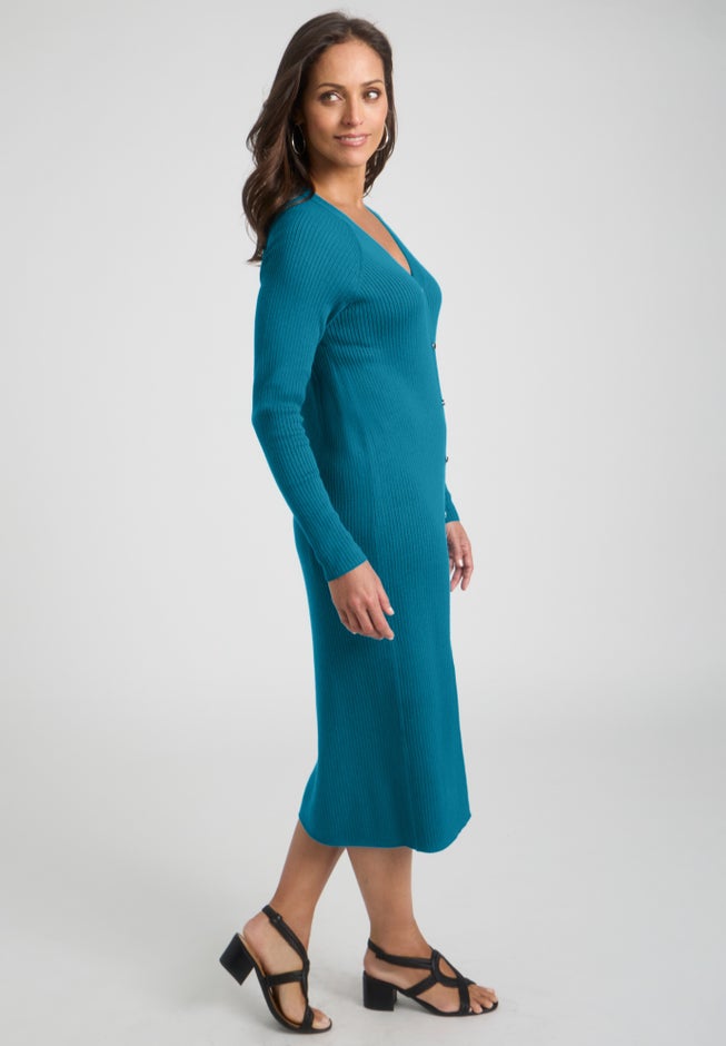 Button Front Midi Dress image number null