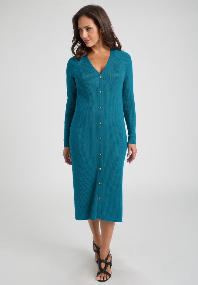 Button Front Midi Dress image number null