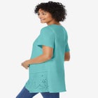 Embroidered Eyelet Pintucked Tunic image number null