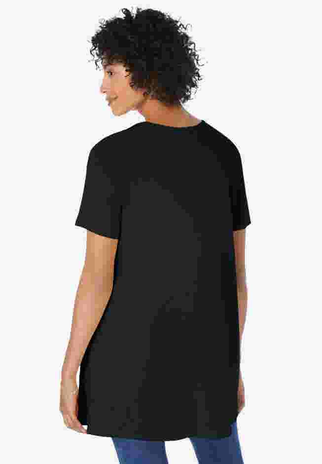 Embroidered Eyelet Pintucked Tunic image number 1