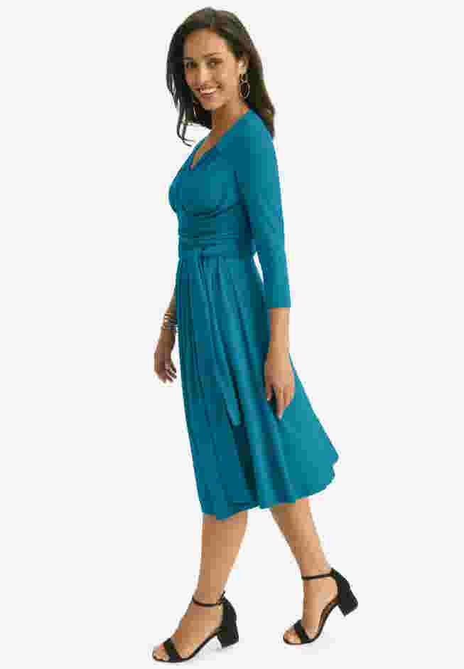 Sweetheart Wrap Midi Dress image number 2