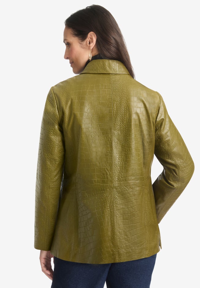 Croc Leather Blazer image number 1