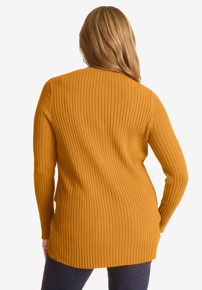 Ribbed Crossover Crewneck image number null
