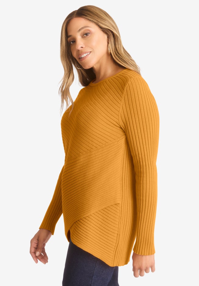 Ribbed Crossover Crewneck image number null