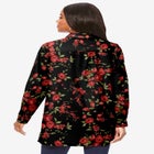 Plus Size Kate Long Sleeve Tunic Easy Cotton-Blend Button-Front Shirt image number null