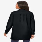 Plus Size Kate Long Sleeve Tunic Easy Cotton-Blend Button-Front Shirt image number null